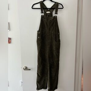 Madewell Green Corduroy Overalls